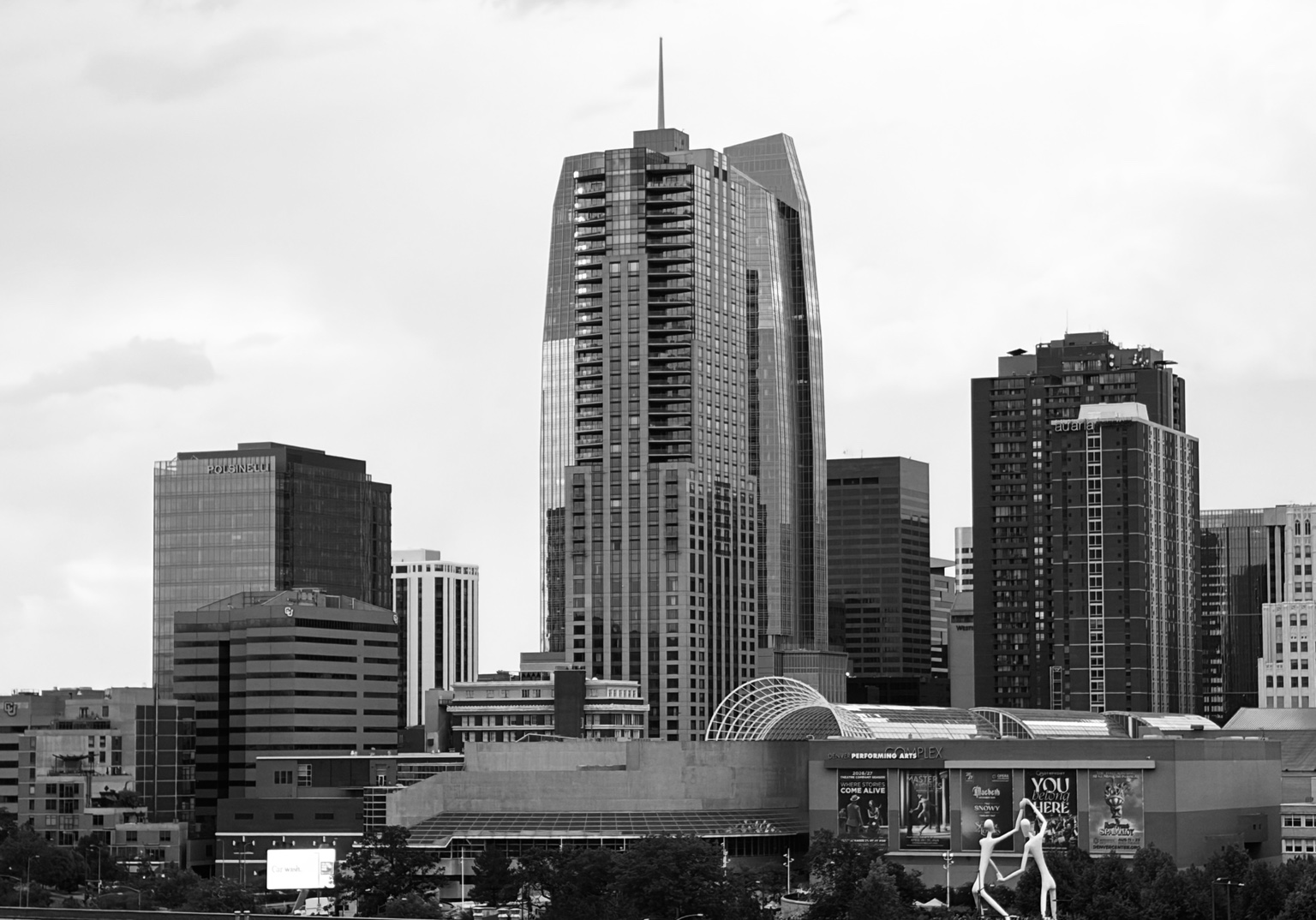 Downtown Denver skyline and Denver Performing Arts Complex
